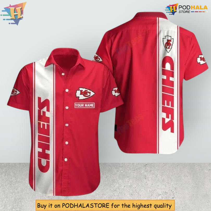 Classic Stripe Red White Retro Kansas City Chiefs Hawaiian Shirt