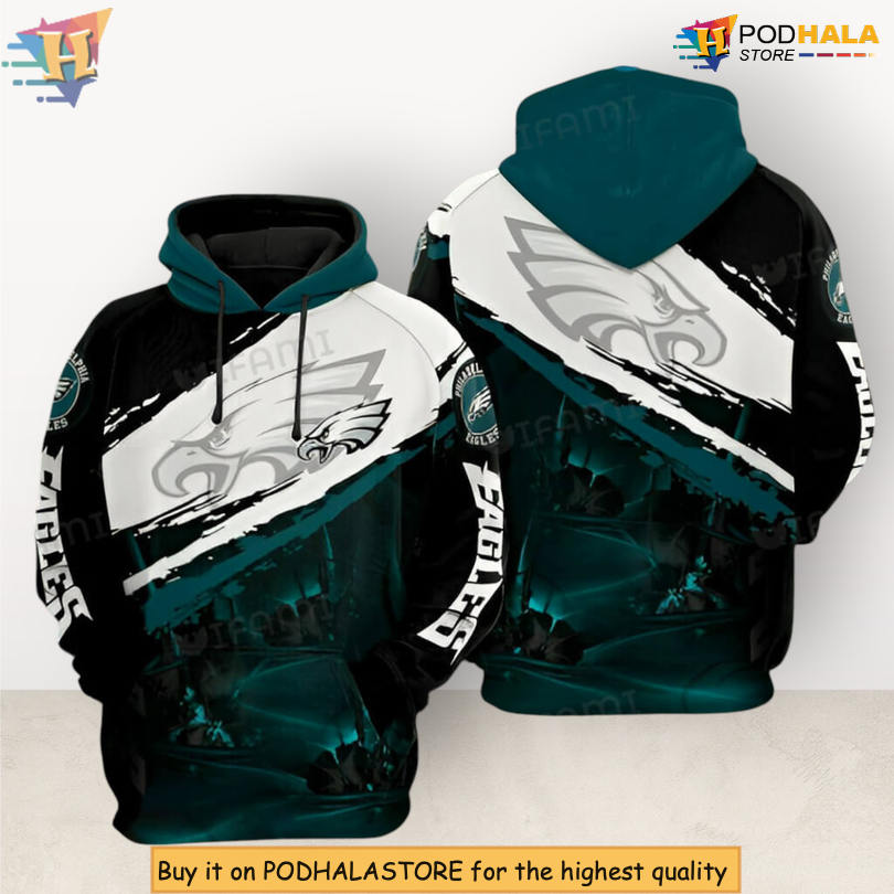 Classic White Green Design Philadelphia Eagles Unisex Hoodie Fan Apparel
