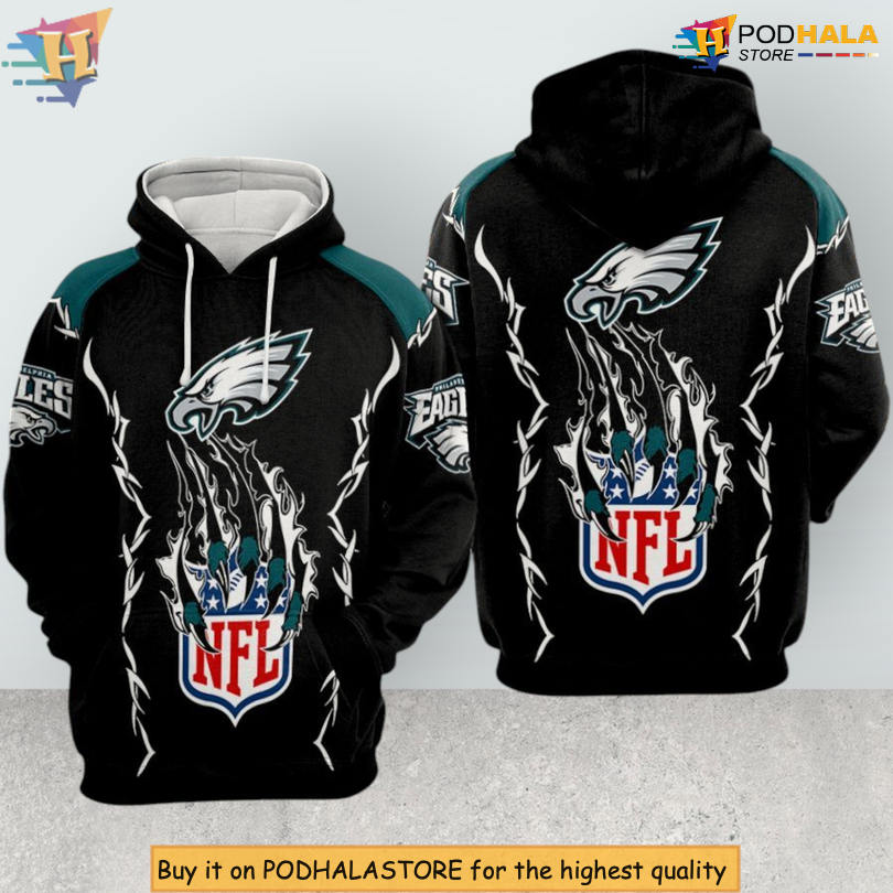 Claws Scratch Edition Philadelphia Eagles All Over Print Hoodie Custom 3D