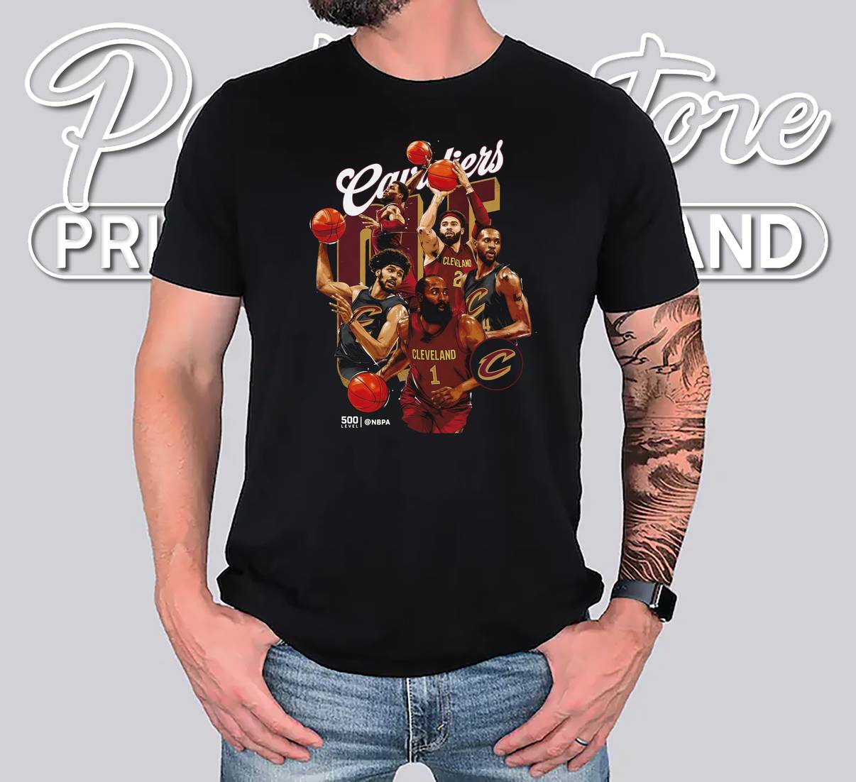 Cleveland Cavaliers 2026 Playoff Shirt Starting 5 Basketball Fan Graphic For Men