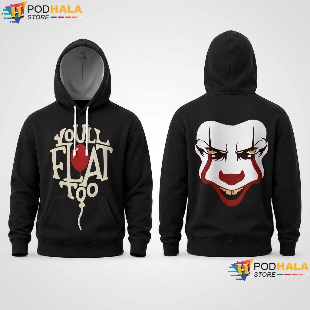 Clown Balloon Halloween 3D Hoodie Spooky Horror Character Youth Top