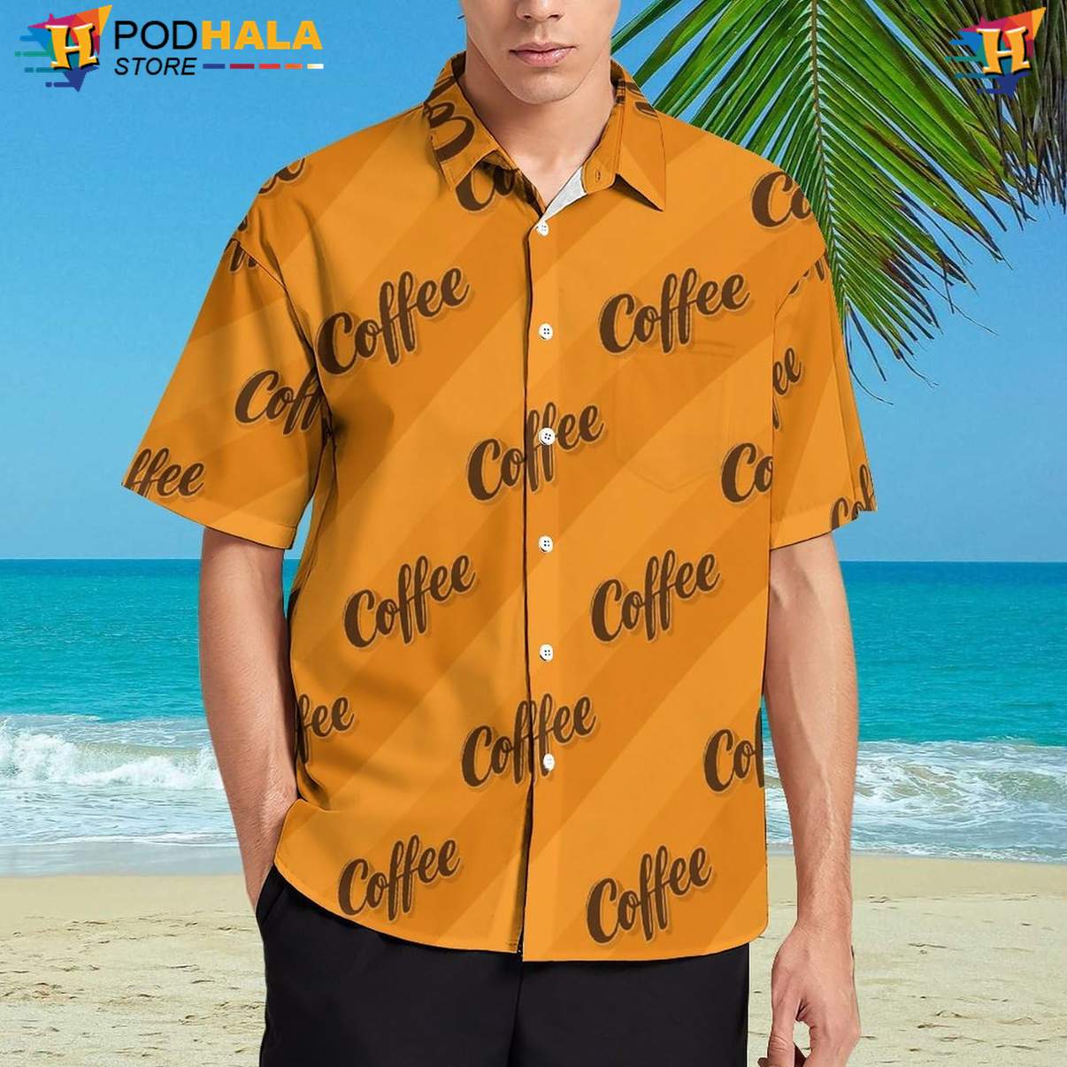 Coffee Tea Vintage Aloha Shirt Mens Tropical Summer Beach Festival Clothing
