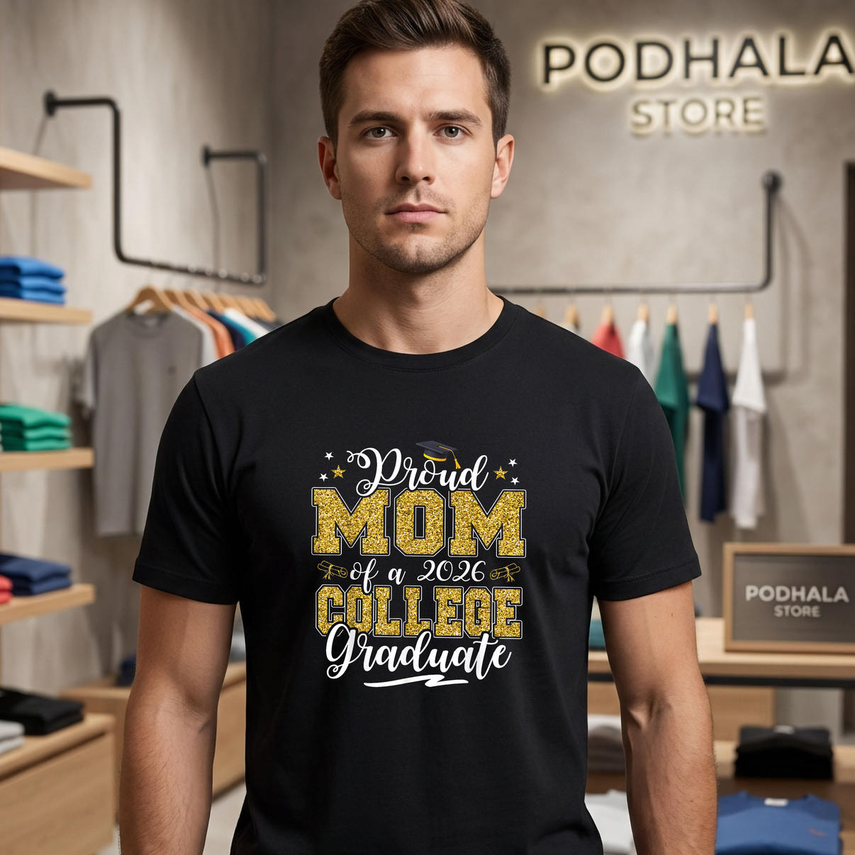 College Graduate Proud Mom Graduation Shirt 2026 Family Fan Apparel Gear Gifts