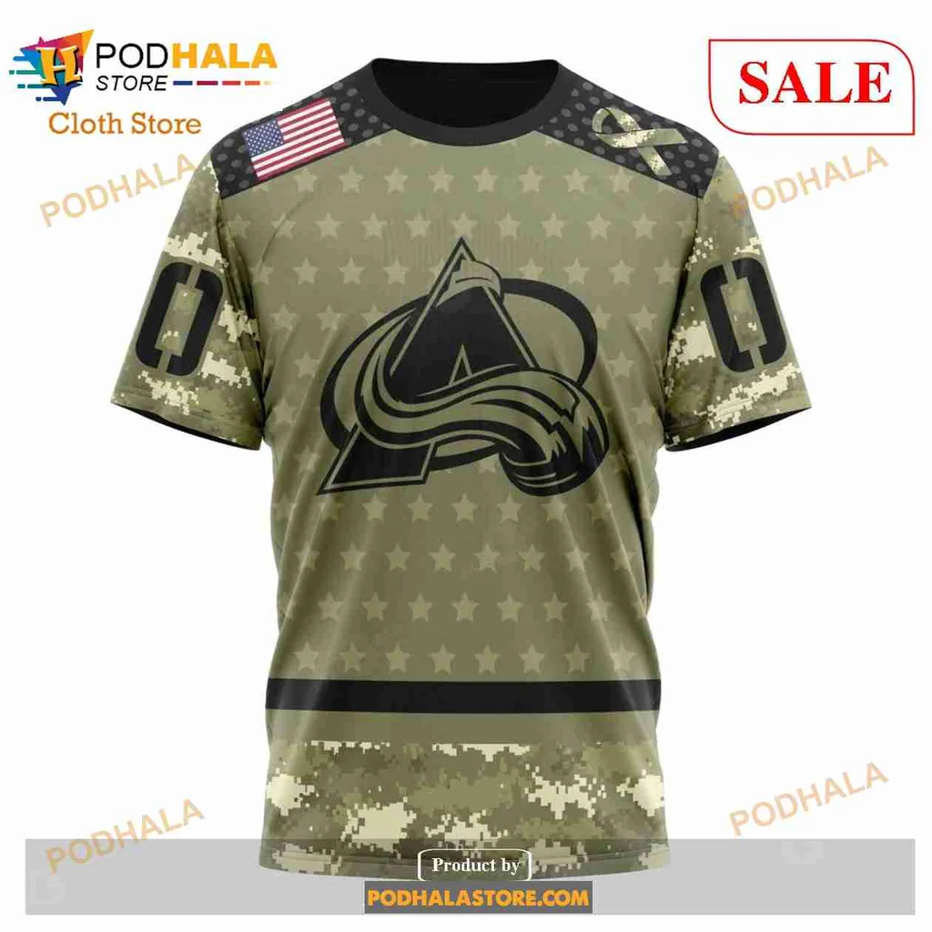 Colorado Avalanche Military Appreciation Hoodie With Camo Design - Product View 6 Colorado Avalanche Military Appreciation Hoodie With Camo Design - Product View 6