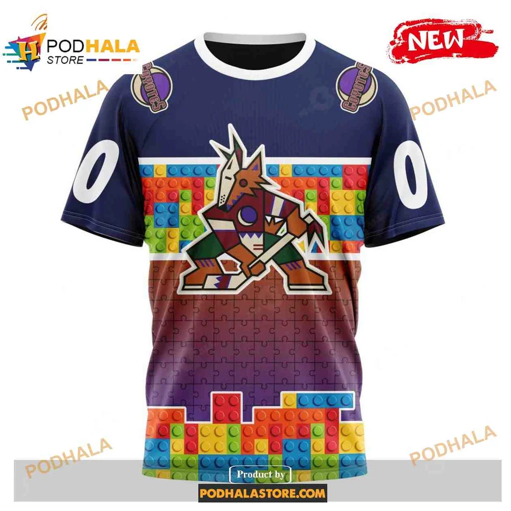 Colorful Arizona Coyotes AOP Hoodie Featuring Playful Coyote Design Colorful Arizona Coyotes AOP Hoodie Featuring Playful Coyote Design