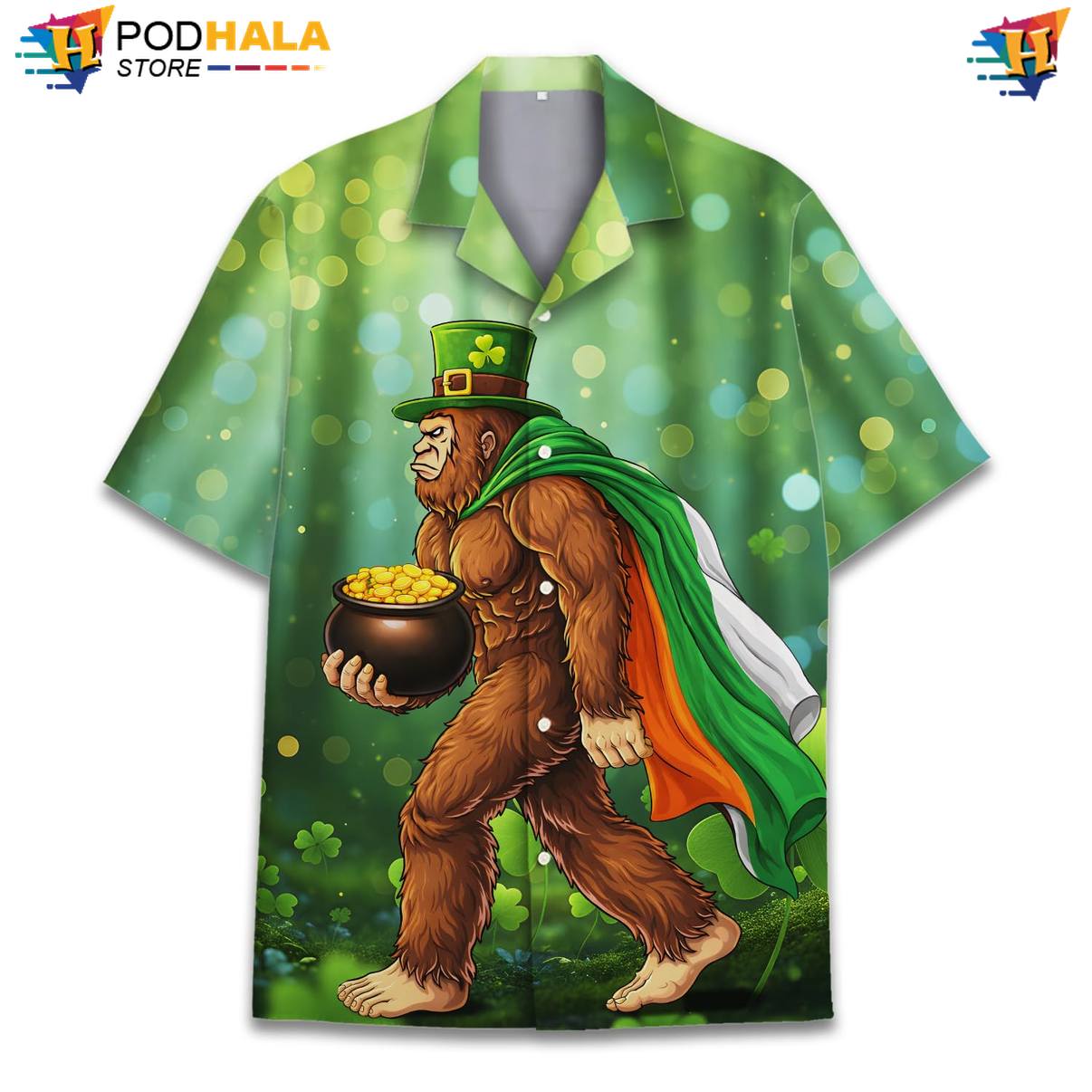 Colorful Bigfoot Tropical Shirt Mens Short Sleeve Casual Summer Beach Top Colorful Bigfoot Tropical Shirt Mens Short Sleeve Casual Summer Beach Top