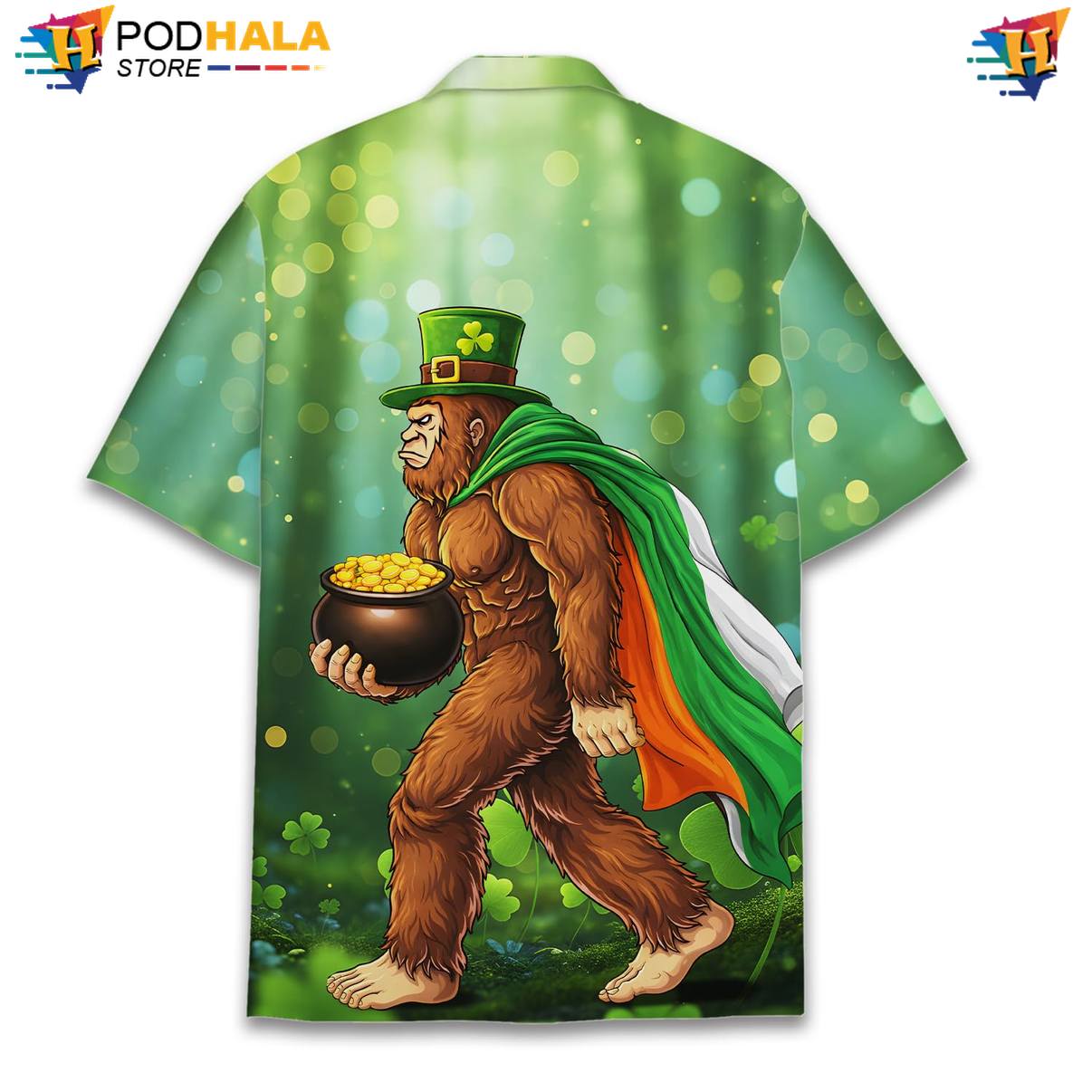 Colorful Bigfoot Short-sleeve button-up shirt Mens Short Sleeve Casual Summer Beach Top Colorful Bigfoot Short-sleeve button-up shirt Mens Short Sleeve Casual Summer Beach Top