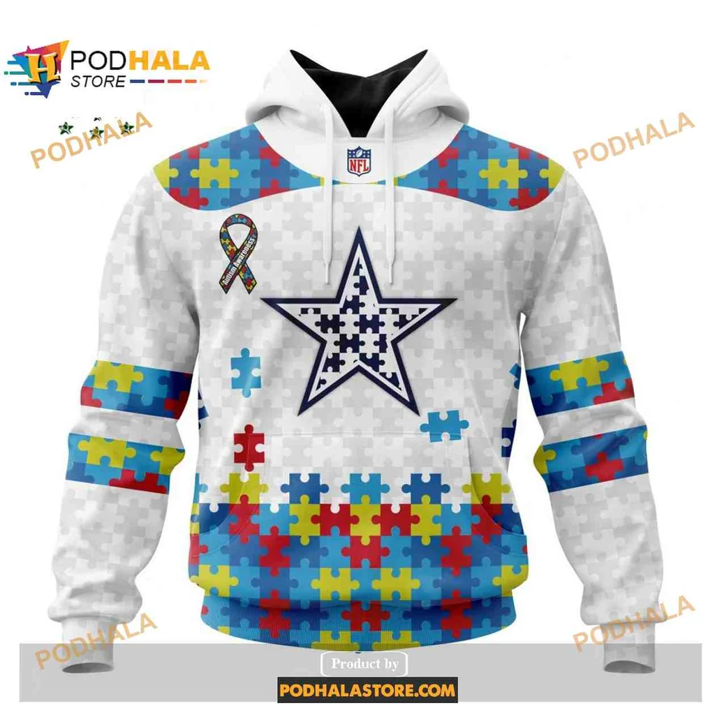 Colorful Dallas Cowboys Autism Puzzle 3d Hoodie With Vibrant Design