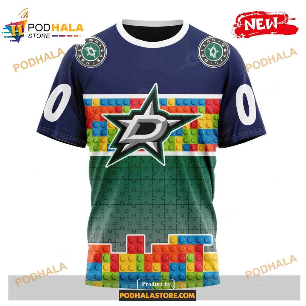 Colorful Dallas Stars AOP Hoodie Featuring Puzzle Gradient Design Colorful Dallas Stars AOP Hoodie Featuring Puzzle Gradient Design