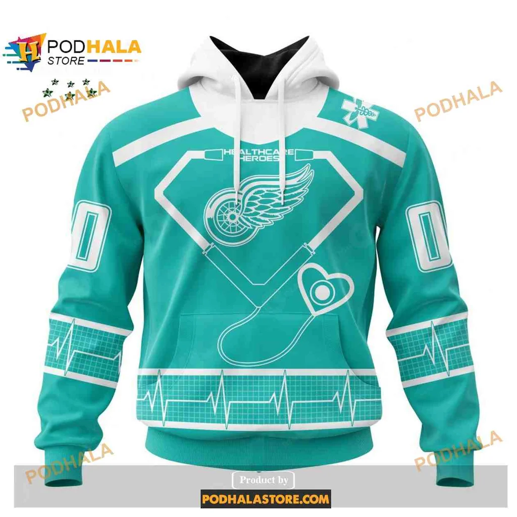 Colorful Detroit Red Wings Superhero 3d Hoodie, Healthcare Heroes Design