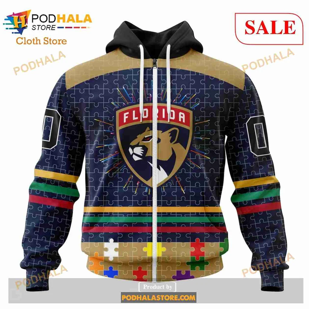 Colorful Florida Panthers All Over Print Hoodie With Vibrant Panther Design Colorful Florida Panthers All Over Print Hoodie With Vibrant Panther Design