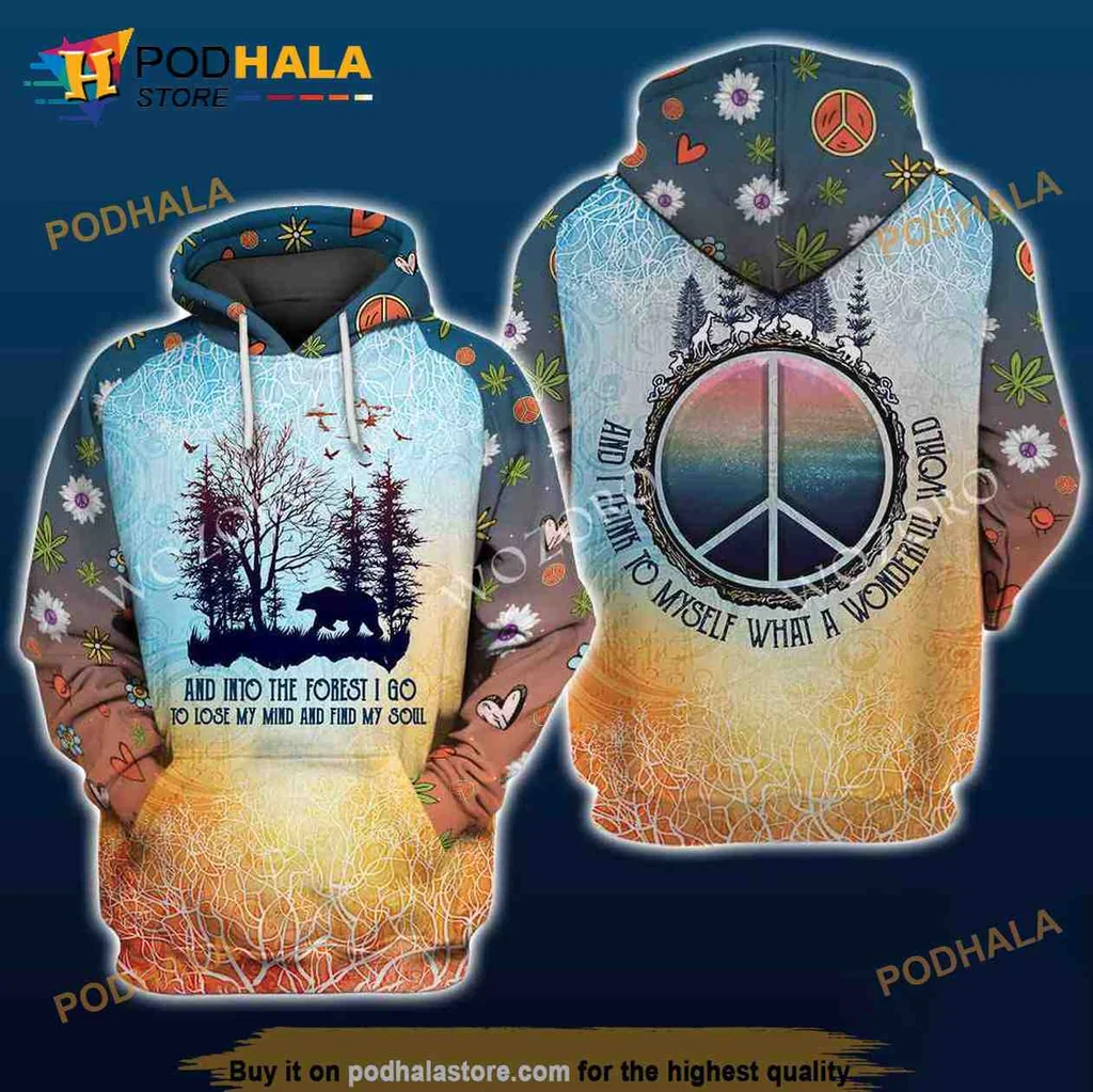 Colorful Forest Quote 3d Hoodie With Inspirational Nature Design