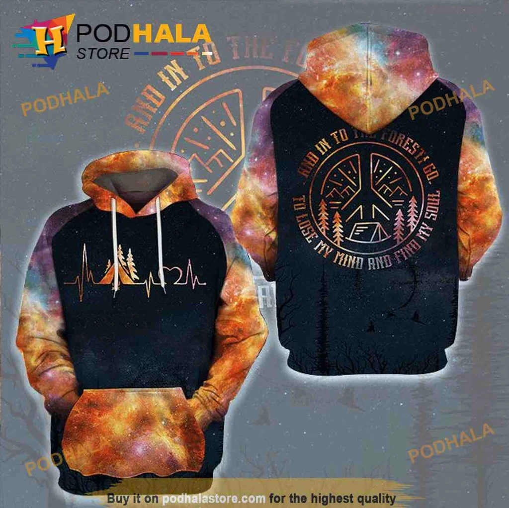 Colorful Hippie Forest 3d Hoodie With Cosmic Galaxy Design