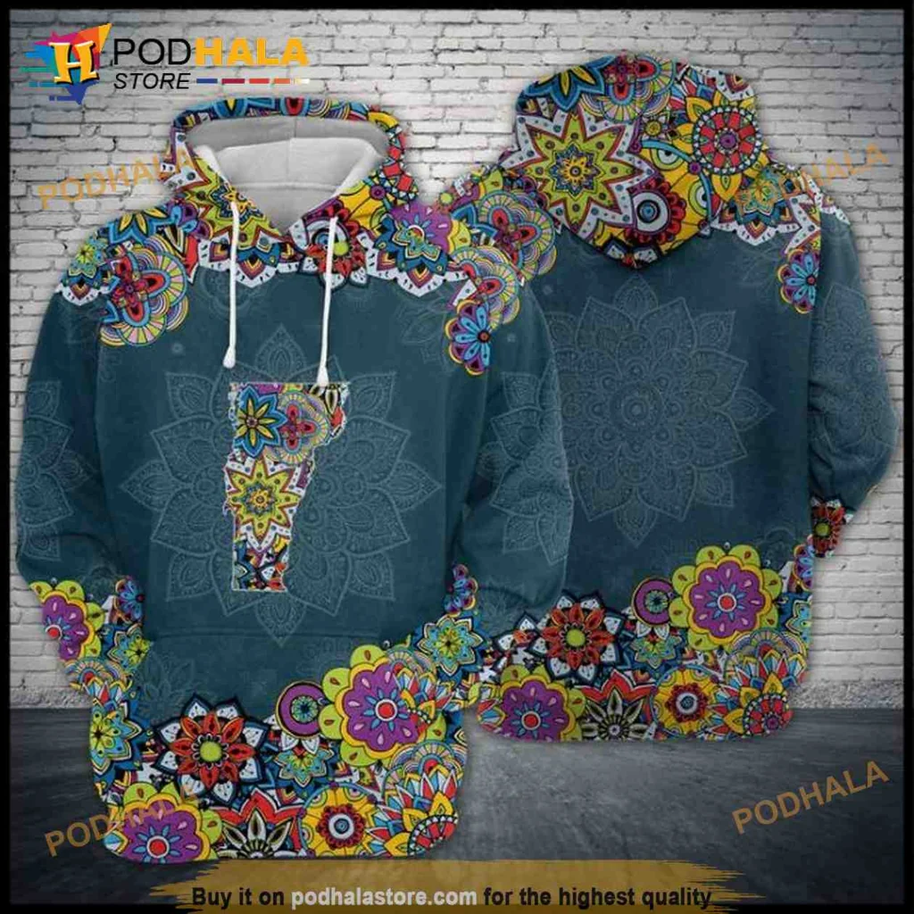 Colorful Mandala 3d Hoodie Sweatshirt With Vibrant Floral Patterns