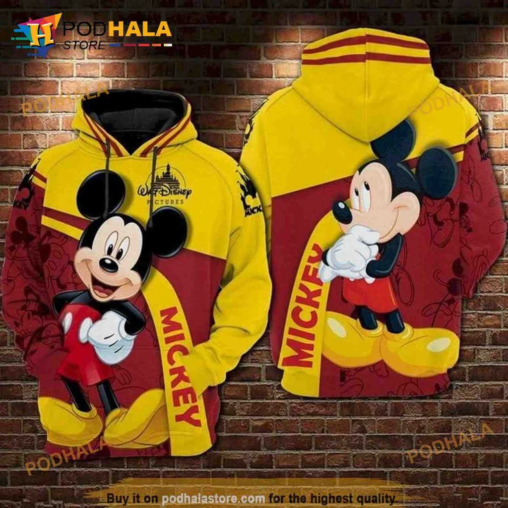 Colorful Mickey Mouse 3d Hoodie Featuring Playful Cartoon Design