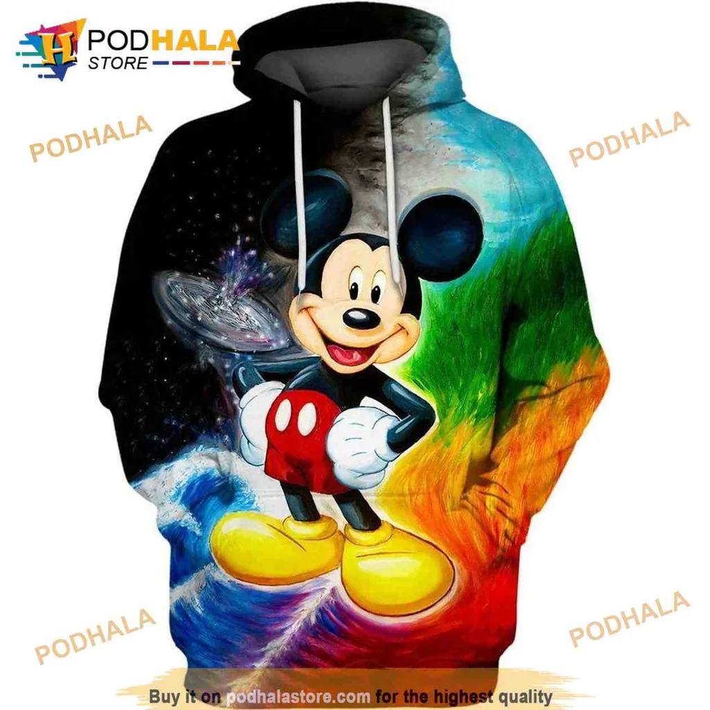 Colorful Mickey Mouse Creative 3d Hoodie With Whimsical Design