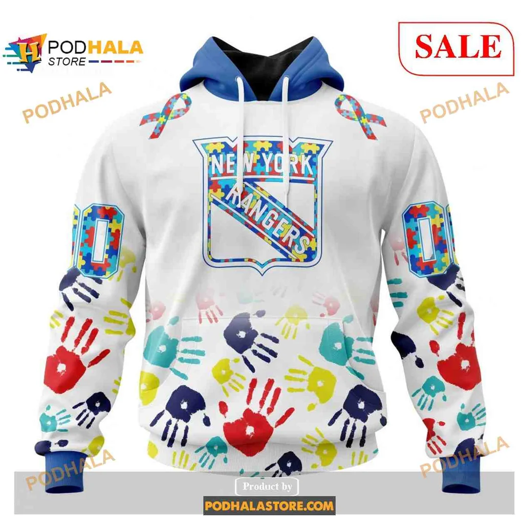 Colorful New York Rangers Autism Awareness Hoodie With Fun Design