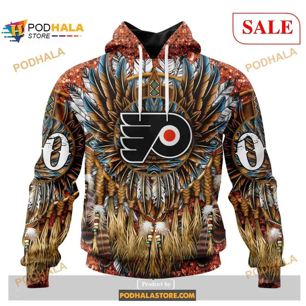 Colorful Philadelphia Flyers Feather Hoodie With Intricate Design