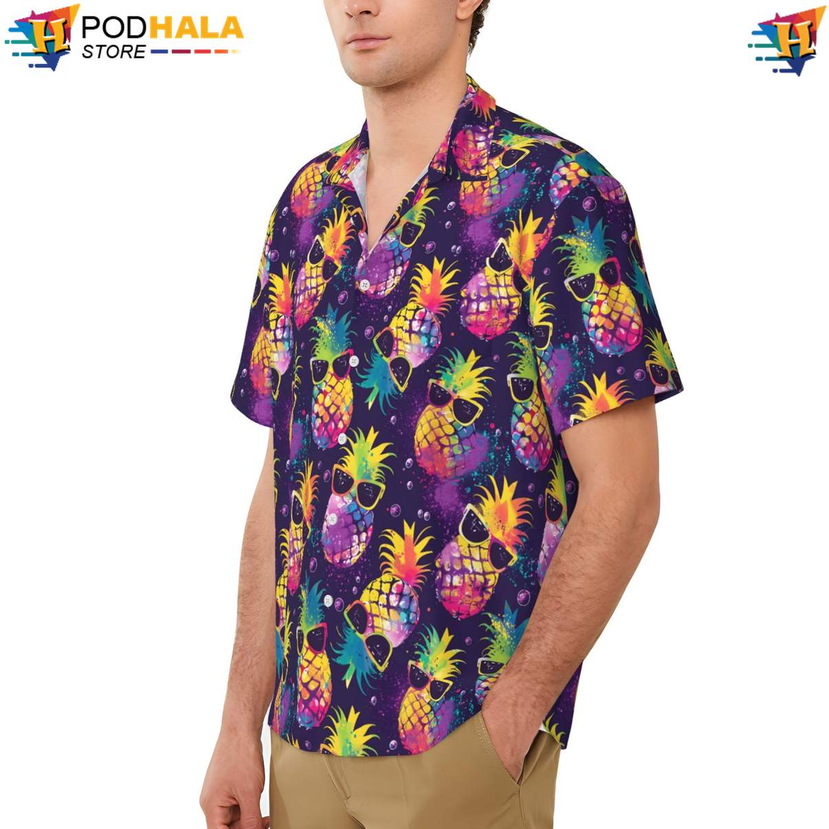 Colorful Pineapples Aloha Shirt Funny Mens Short Sleeve Beach Clothing Colorful Pineapples Aloha Shirt Funny Mens Short Sleeve Beach Clothing