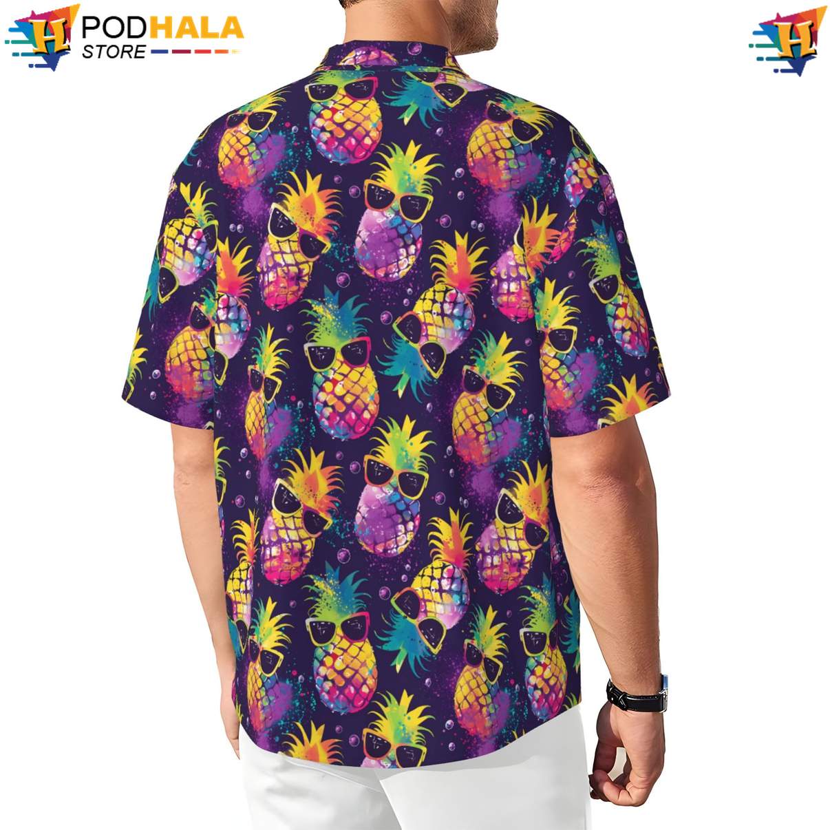 Colorful Pineapples Short-sleeve button-up shirt Funny Mens Short Sleeve Beach Clothing Colorful Pineapples Short-sleeve button-up shirt Funny Mens Short Sleeve Beach Clothing