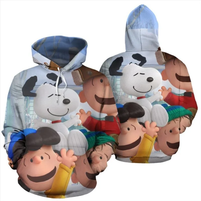 Colorful Snoopy Friends 3d Hoodie Featuring Joyful Peanuts Characters