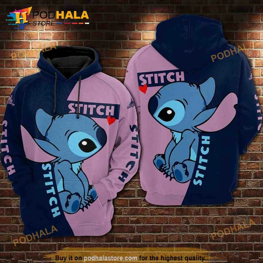 Colorful Stitch 3d Hoodie, Playful Disney Lilo And Stitch Design
