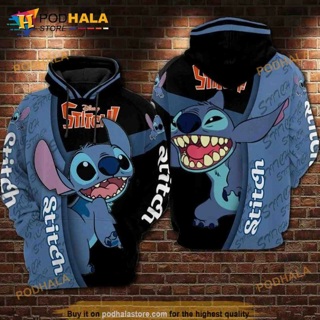 Colorful Stitch Disney 3d Hoodie Featuring Playful Character Design