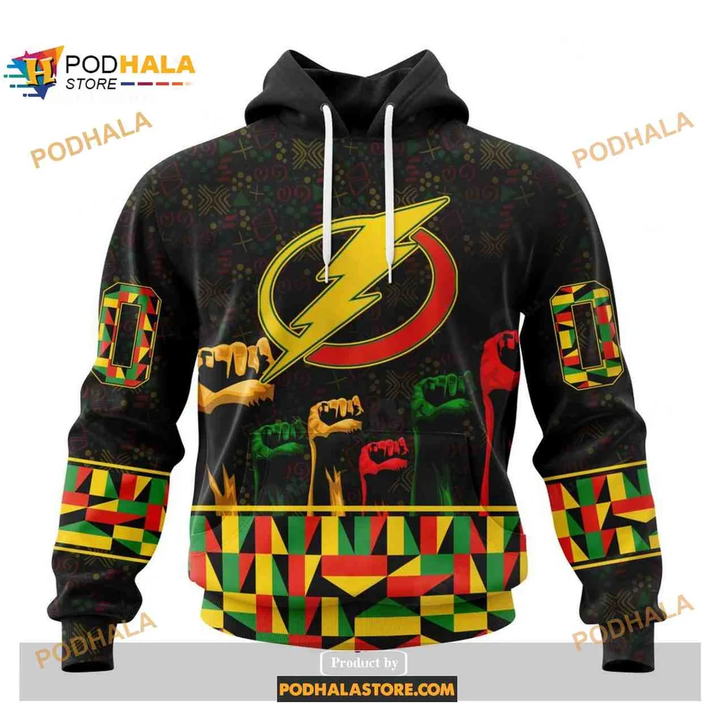 Colorful Tampa Bay Lightning 3d Hoodie With Lightning Bolt And Fists Design