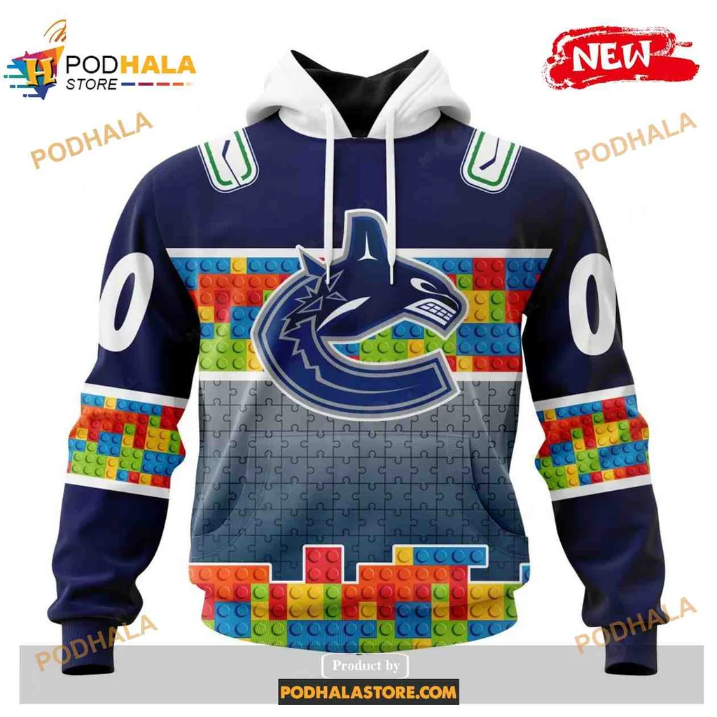 Colorful Vancouver Canucks Puzzle Game 3d Hoodie With Gradient Design