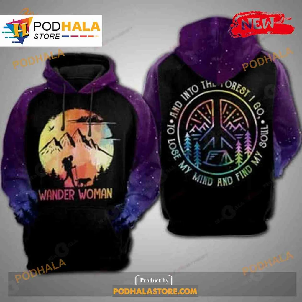 Colorful Wander Woman Forest 3d Hoodie With Inspirational Adventure Design