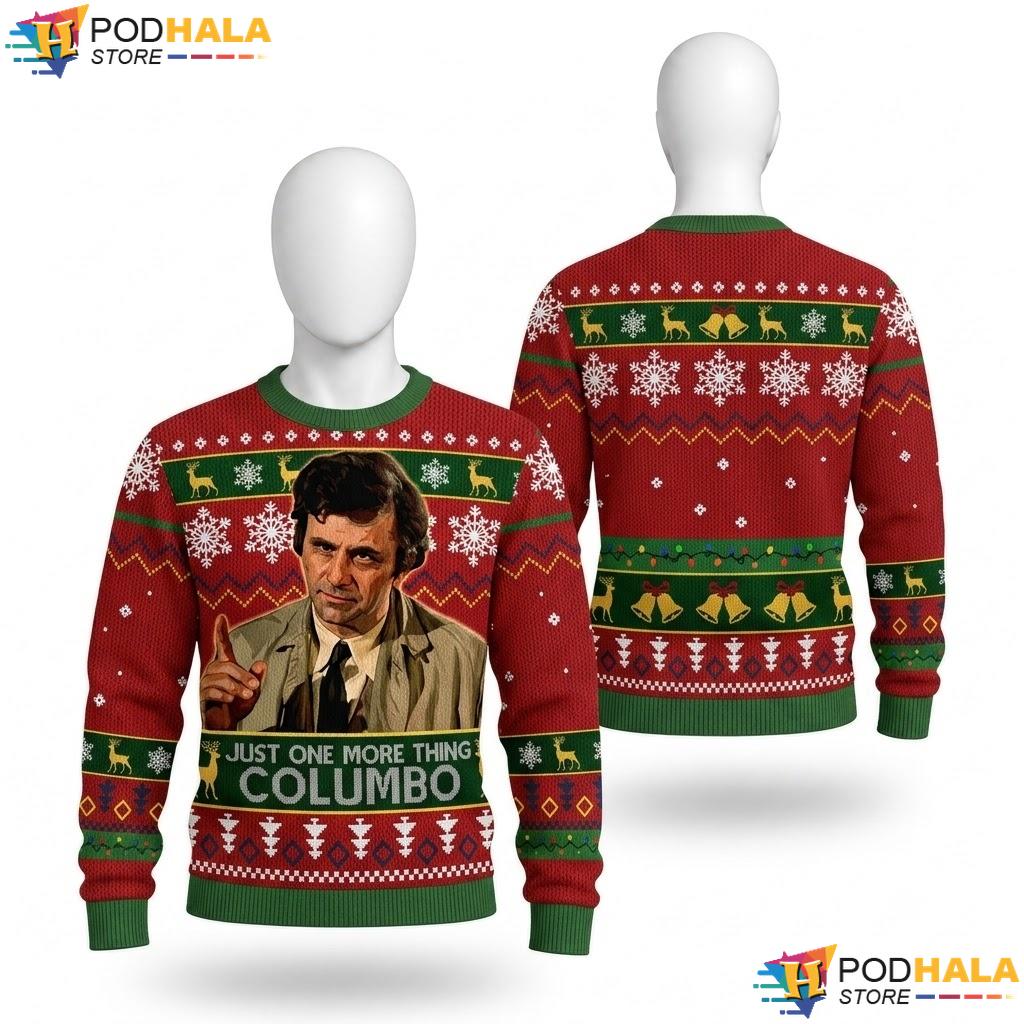 Columbo Detective Character Ugly Xmas Sweater Funny Christmas Graphic