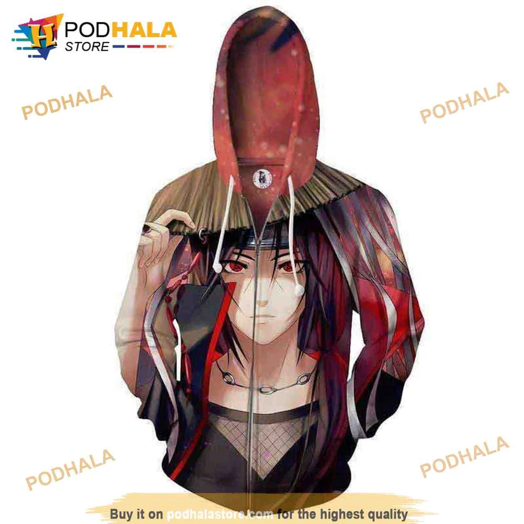Cool Anime Character 3d Hoodie Featuring Dramatic Manga Art Design