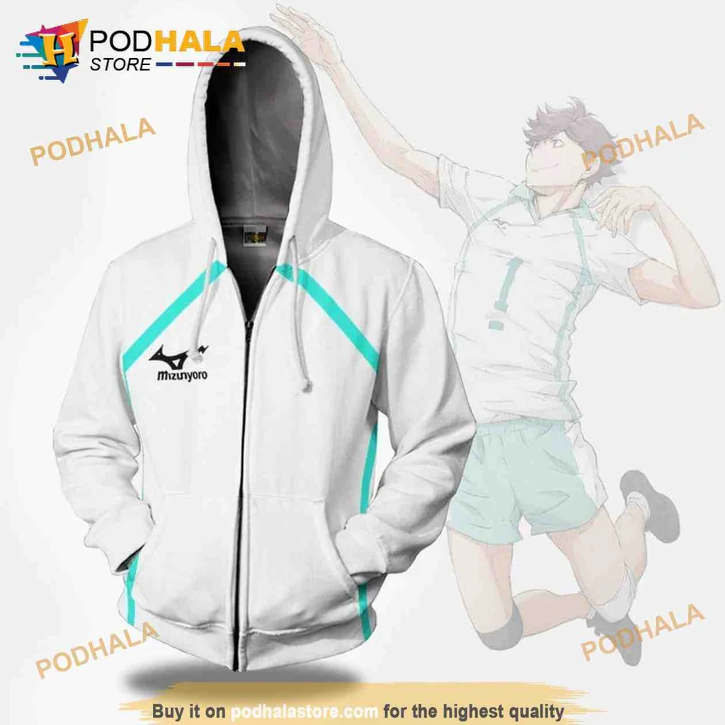 Cool Aoba Johsai High Volleyball 3d Hoodie Inspired By Haikyuu