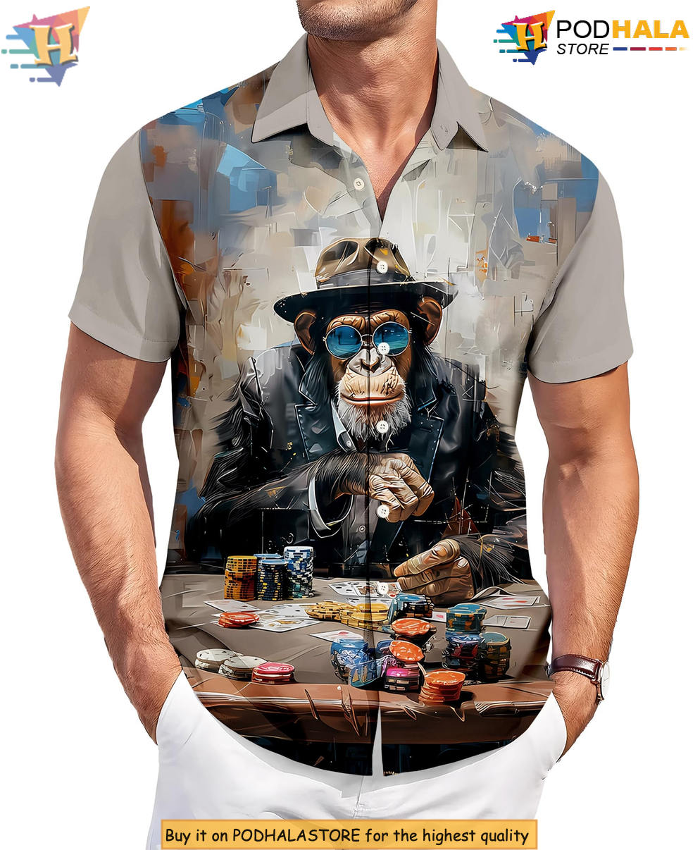 Cool Ape Summer BBQ Hawaiian Shirt 2026 Funny Printed Casual Beach Fan Gear