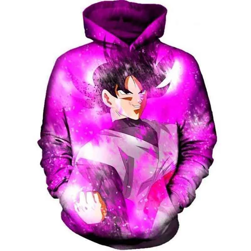 Cool Black Goku Dragon Ball 3d Hoodie Featuring Dynamic Cosmic Design