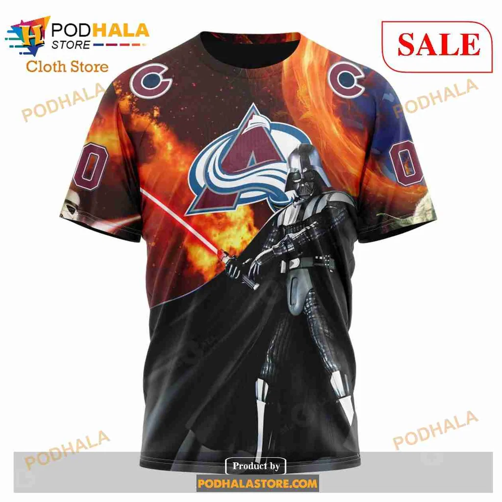 Cool Colorado Avalanche Star Wars Hoodie Featuring Darth Vader And Stormtrooper Design - Product View 6 Cool Colorado Avalanche Star Wars Hoodie Featuring Darth Vader And Stormtrooper Design - Product View 6