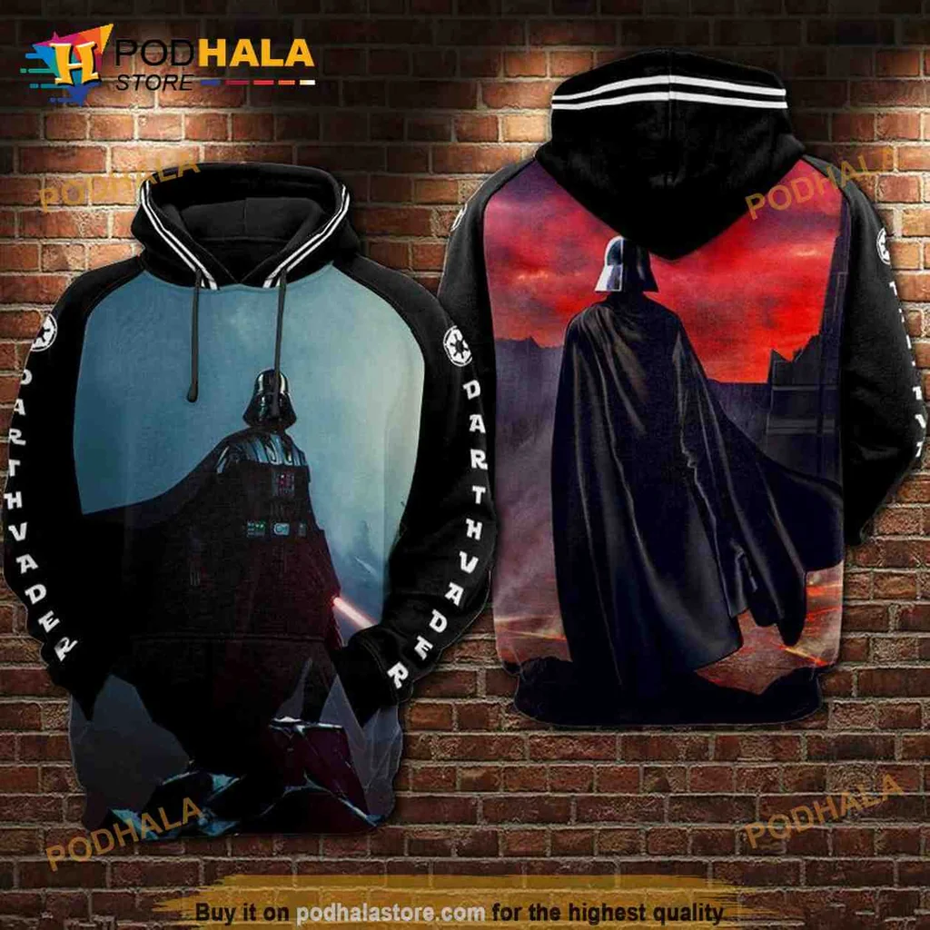 Cool Darth Vader 3d Hoodie With Dramatic All Over Print Design