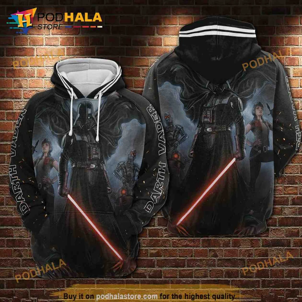 Cool Darth Vader 3d Hoodie With Iconic All Over Print Design