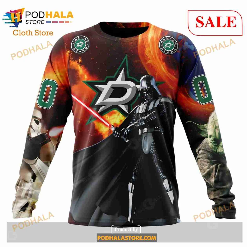 Cool Darth Vader Dallas Stars 3D Print Hoodie Featuring Stormtroopers And Lightsaber Cool Darth Vader Dallas Stars 3D Print Hoodie Featuring Stormtroopers And Lightsaber