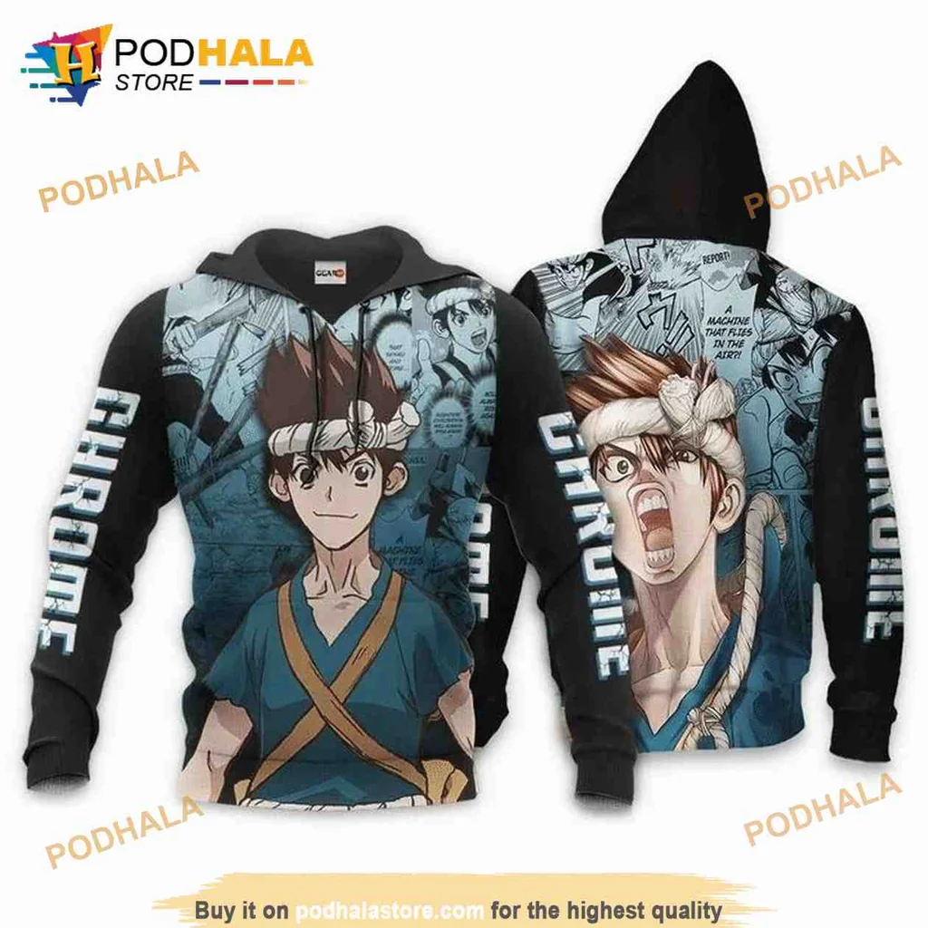 Cool Dr Stone Anime 3d Hoodie Featuring Dynamic Character Design