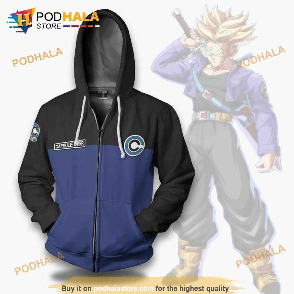 Cool Dragon Ball Capsule Corp 3d Hoodie With Stylish Logo Design