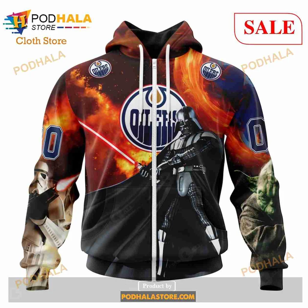Cool Edmonton Oilers Star Wars All Over Print Hoodie With Cosmic Darth Vader Design Cool Edmonton Oilers Star Wars All Over Print Hoodie With Cosmic Darth Vader Design