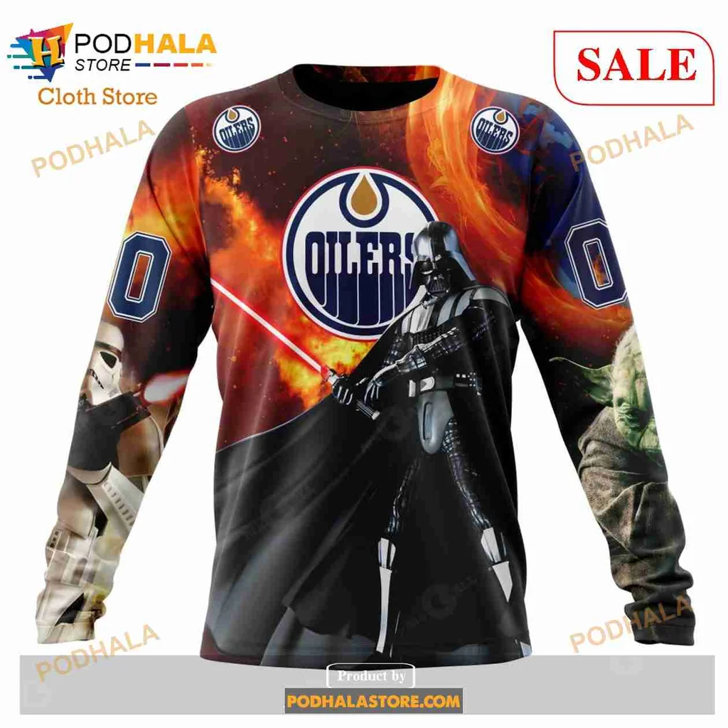 Cool Edmonton Oilers Star Wars 3D Print Hoodie With Cosmic Darth Vader Design Cool Edmonton Oilers Star Wars 3D Print Hoodie With Cosmic Darth Vader Design
