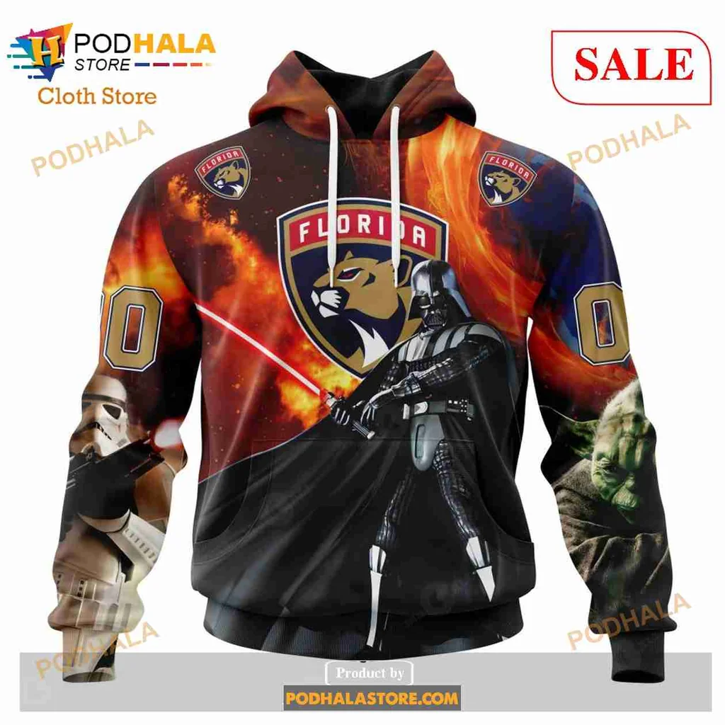 Cool Florida Panthers Star Wars 3d Hoodie Featuring Fierce Panther And Iconic Characters