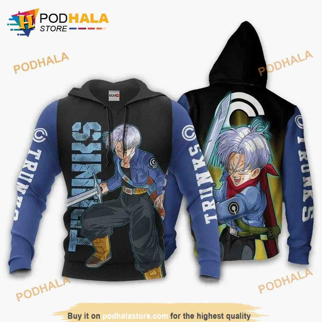 Cool Future Trunks Dragon Ball 3d Hoodie With Iconic Sword Design