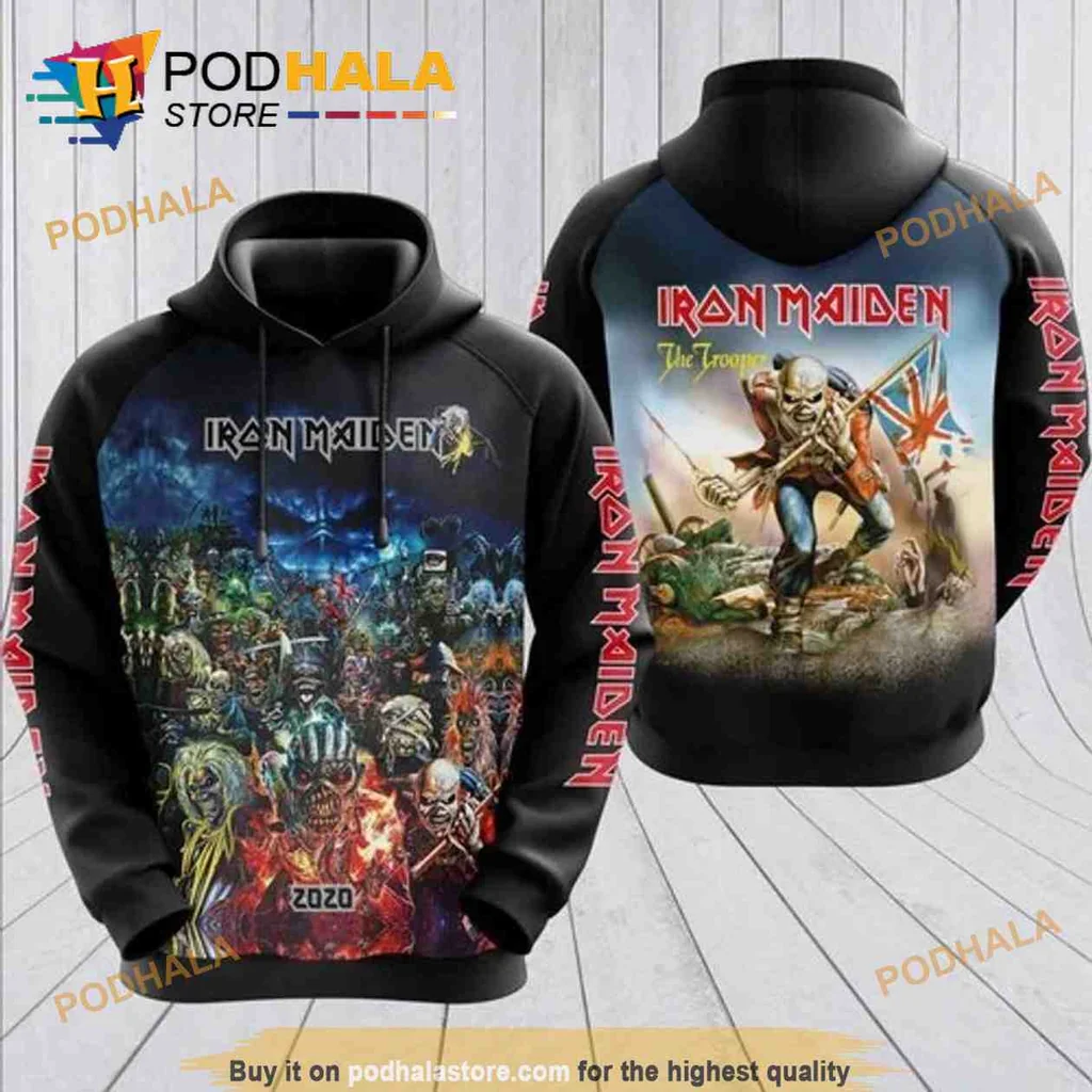 Cool Iron Maiden Skull 3d Hoodie Featuring Eddie And Gothic Elements