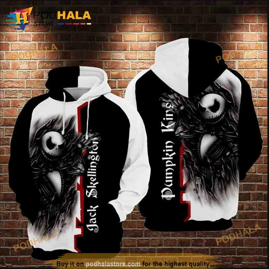 Cool Jack Skellington 3d Hoodie Featuring Whimsical Gothic Design