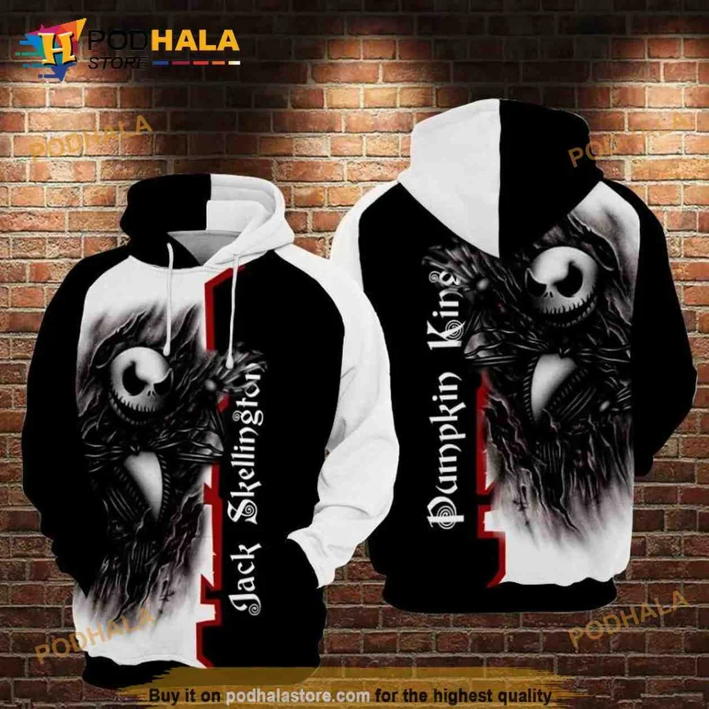 Cool Jack Skellington 3d Hoodie Featuring Whimsical Pumpkin King Design