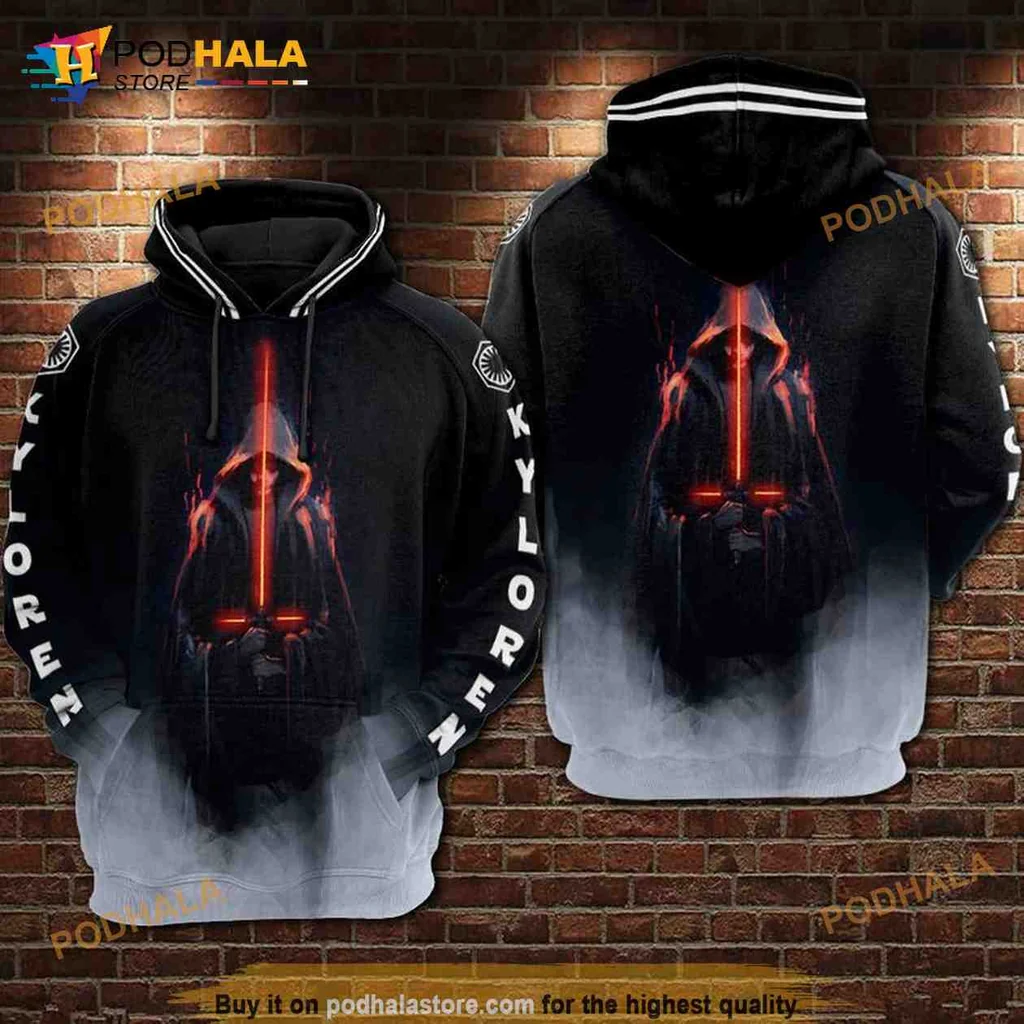 Cool Kylo Ren 3d Hoodie With Glowing Lightsaber Design