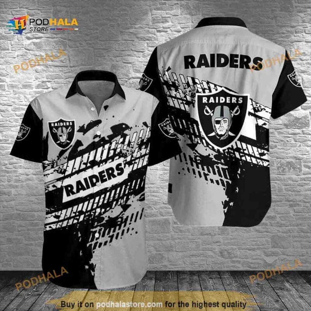 Cool Las Vegas Raiders Aloha Shirt Featuring Iconic Team Logo Design